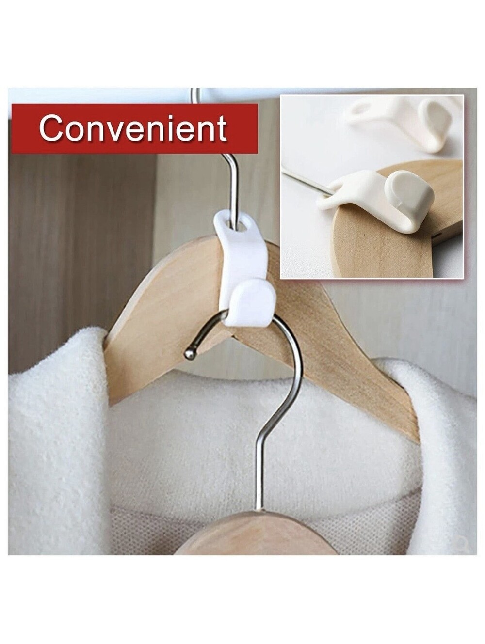 Clothes Hanger Connector Hooks white closet organizer space saving clip lot 50+